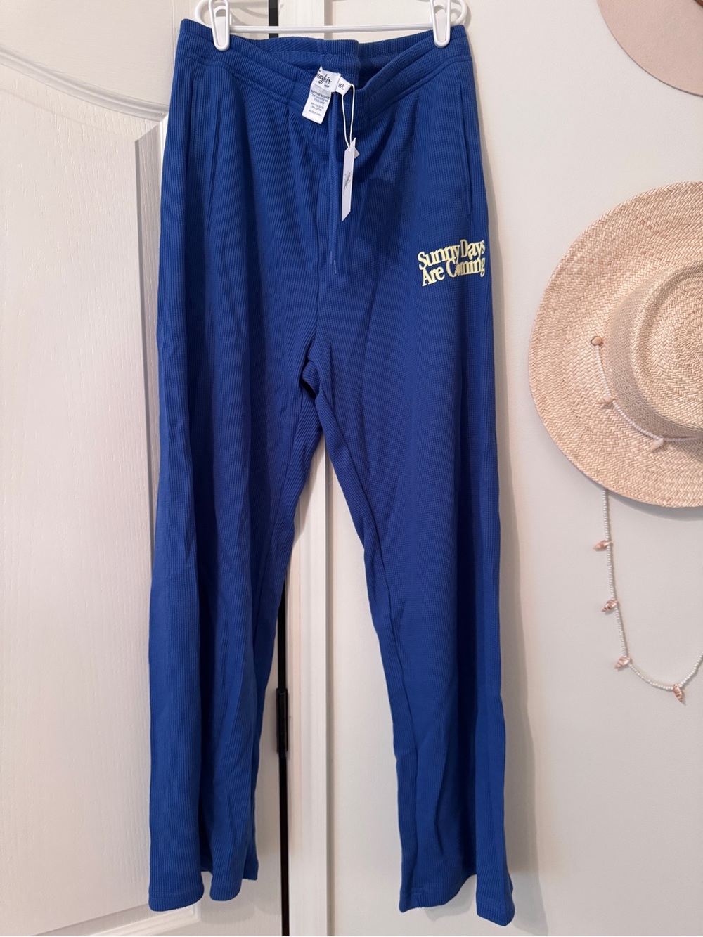SunnyDays Are Coming Royal Blue Ribbed Jogger Pants